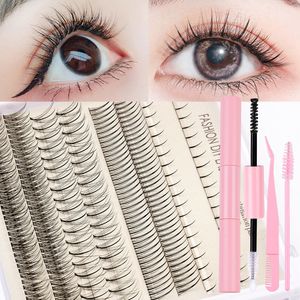 Lashes Clusters 282Pcs Thick Natural DIY Segmented Eyelashes Soft Light Hand Made Reusable Grafted Fake Lashes Extensions C Curling Individual Lash