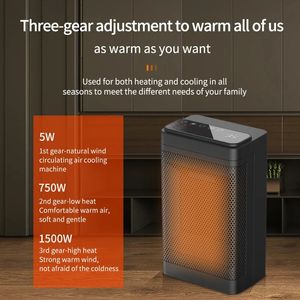 1500W Desktop Electric Heater Portable Warm Heating Fans for Home Office Air Blower Household Warmer Winter 220V 110V 231221