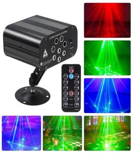 128 Mönster Hem LED Disco Light Professional DJ Stage 8 Holes Laser Projector Lights Music Control Party Light for Wedding Bar U5506397