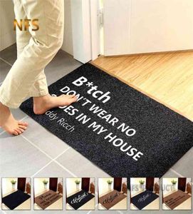 Home Decorative Haustür Matte Eingangs Fußmatte 40x60 cm Polyester schwarzbrauner TPR Gummi Non Slip Floor Matte Teppich Willkommens Willkommensmatten 212604836