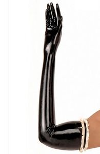 New Arrival Rushed Catsuit Sexy Women solid color red black white long Latex Gloves Fetish with chiffons XSXXL5344927