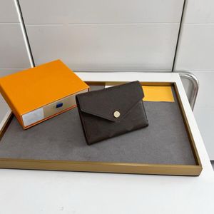 Designer-Geldbörse Damen 41938 Hochwertige kleine Geldbörse Designer-Tasche Münzbörse Kartenhalter Rosalie Victoria Mini-Geldbörse klassische Blumengitter-Geldbörse mit Box