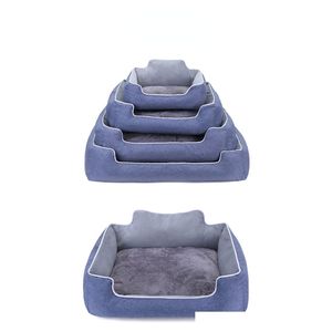 Cuccia Penne per animali domestici Cuccia per cani di grossa taglia Casa calda Nido quadrato color caramello Cuccia per animali domestici per cani di taglia piccola e media Cucciolo di gatto Plus Size Bask Dhg7Y