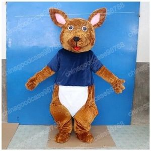 Traje de mascote de canguru de Natal Halloween Fancy Fanche Party Cartoon Character Autfit Suit Carnival Tamanho dos adultos de aniversário Roupa ao ar livre