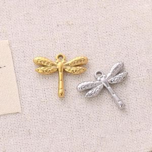 Charms 3Pcs Dragonfly For Jewelry Making Animal Stainless Steel Pendants Handmade Bracelet Necklace Accessory DIY Craft Finding