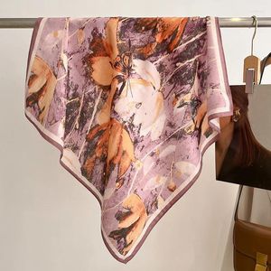 Sciarpe retrò con stampa floreale velluto per capelli quadrati sciarpa per donna hijab cocali coglioni cravatte kerchief femmina fascia foulard collockief