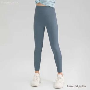 Flickor yogalegings barn tunna tights svettbyxor mjuk elastiska sport täta byxor barn som dansar mager byxor lulumelon 7236