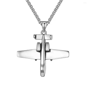 Pendant Necklaces Stainless Steel Fashion Aircraft Necklace Fighter Men Jewelry Gift For Him With Chain