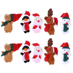 10 Stück Weihnachts-Fingerpuppen Weihnachtsmann Schneemann Elch Bärenförmige Puppen Interaktives Geschichtenerzählen Spielzeug für Weihnachten 231220