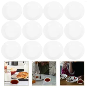 Plates 12 Pcs Plastic Trays Seasoning Plate Soy Sauce Dish Dinner White Serving Round Dishes