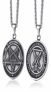 Blandad stil sataniska smycken lucifer pentagram baphomet amulet get satan wiccan satanism hänge halsband rostfritt stål28233867425