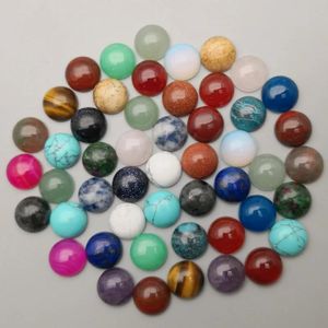Rings Natural Stone Round Cabochon Beads for Jewelry Making 6mm 8mm 10mm 12mm 50200pcs Mixed Ring Accessories Wholesale No Hole