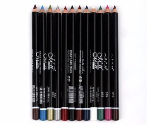 12 PCSSet Eye Make Up Eyeliner Pencil Långvarig vattentät ögonbryn Beauty Pen Eye Liner Lip Sticks Cosmetics Eyes Makeup Tool7518329