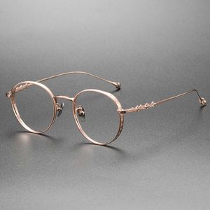 CH Cross Solglasögon Frames Designer Chromes Womens Pure Titanium Eyeglass Frame Retro Round Men's Trendy Women's Personality Myopia Glasögon 2024 Högkvalitativ IVK7