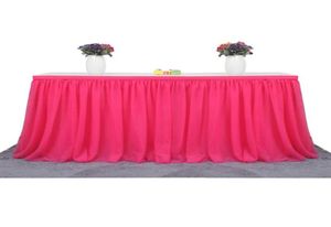 テーブルスカート183 x 77 cm Tutu Tulle Tableware布布結婚式のパーティーベビーシャワーの家の装飾スカール誕生日8254211