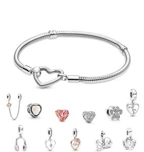 Women S925 Silver Charm Bracelets Design Jewerly Chain Fit P Contas para Lady Diy Making com Box8366992 original