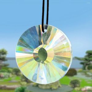 Garden Decorations 2pcs 45mm Round Suncatcher Crystal Pendant Satellite Shaped Glass Prism Charm Curtain Hanging Chandelier Part Decoration