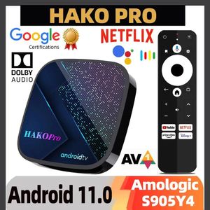 Box Hako Pro Smart TV Box Android 11 Amlogic S905Y4 4GB 32GB TVBox Google 인증 지원 Netflix AV1 Dolby Dual Wi -Fi