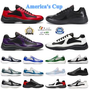 Tasarımcı Amerika Kupası Erkekler Koşu Ayakkabıları Düşük Üst Sabah Saborlar Ayakkabı Erkekler Kauçuk Sole Kumaş Patent Patent
