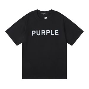 Purple Jeans Shirt 2024 Neue lila Marke T-Shirts Farbgedruckte Baumwolle Lose Freizeit für Männer und Frauen kurzärmeliges T-Shirt Purple Marke T Shirt 464