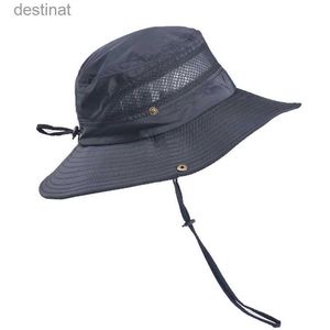 Cappelli larghi cappelli a secchio Cappelli da uomo Summer Sun Fisherman Outdoor Sport Fishing Cappello da sole largo BRIM MESH BASSE SUL SUL BAC DI PROTEZIONE UV UV U53L231221