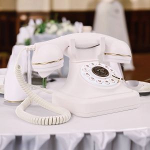 Weiße Farb -Pusb -Knopf Audio Gästebuch Hochzeit Telefonnotikationen von den Teilnehmern bei Hochzeit und Party hinterlassen