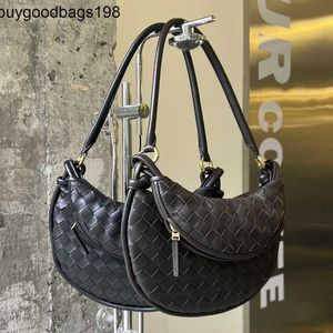 BottegaaVeneta Gemellis Bags Shu Qis Same Gemelli Woven Twin Bag Couro Genuíno Crossbody Um Ombro Carregando Crescent Elegante e Moderno Feminino frj