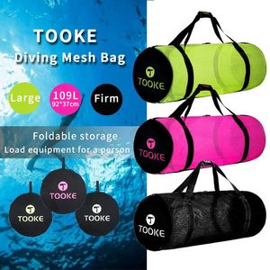 Tillbehör Mesh Duffel Gear Bag Snorkel Equipement Carry Bag For Diving Mask Snorkel Fins Scuba Diving Surfing Gear Pouch Case