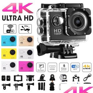 Video fotocamere di azione sportiva Videocamere di azione sportiva 4K tra HD Telecamera originale 1080p30fps WiFi da 2,0 pollici SN 170D impermeabile sottoposto a DHVZT