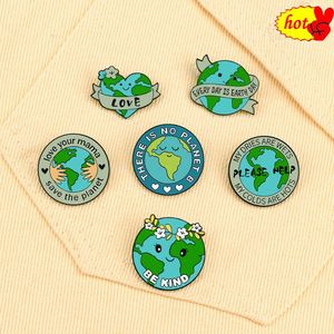 Ny Creative Protect Earth Emamel Pins Love Your Mama ave Plant Brooches Volunteers för att skydda miljömärket smycken