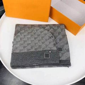 Sticked Hat Scarf Suit Men's and Women's Two-Piece Set V Letters Lovers Cashmere Checkered ulltjockad varm sjal SCA290G