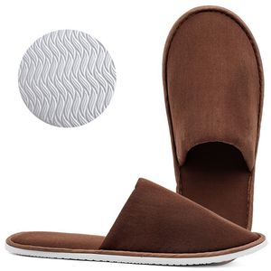 Classic Fashion Cotton Lool Mulheres Indoor com Bolsa de Armazenamento Viagem Convidado Hotel suave Respirável Confortável Spa portátil Solides Slippers-11