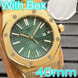Luxury Watch Designer Watches For Men mode Watch 40mm Date Automatic Watch Rose Gold Silver Black Face Mechanical Watches 316 Rostfritt stål Montre de Luxe