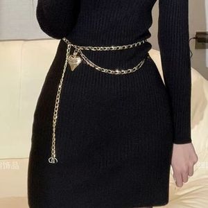 Gürtel Metall Taille Kette Retro Frauengürtel Jeans Kleidermantel Pullover Accessoires Schwarz Goldkette Frauen modischer Gürtel