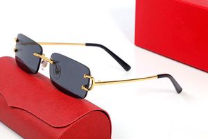 Designer-Damensonnenbrille für Herren, rechteckige Gläser, rahmenlos, einfach, modisch, lässig, Top, hohe Qualität, mit Originalverpackung und Spiegeletui. Bestes Geschenk zum Valentinstag