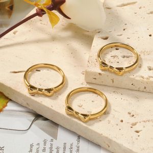 Роскошный дизайн, галстук-бабочка, обручальные кольца для женщин и мужчин, романтическая мода, свадебные украшения из нержавеющей стали, доставка 231220