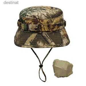 Wide Brim Hats Bucket Hats Summer Tactical Hat For Men's Camouflage Outdoor Camping Mountaineering Hat Sunscreen Foldable Jungle Hunting Bucket HatL231221