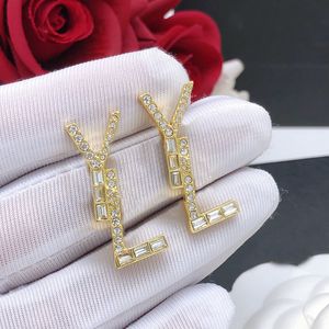 Classic S Stud Earring Designer per Women Mens Diamond Orecchine Diamond Gioielli Studini di lusso Coppia Gold 18K Oro Plorato 925 Accessori Silver Hoops con scatola