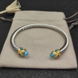 5a Dy Diamentowe bransoletka Brzecelety kablowe Dy pulsera luksusowa biżuteria dla kobiet mężczyzn Silver Gold Pearl Head Bransoleta mankietowa biżuteria na świąteczne prezent 5 mm