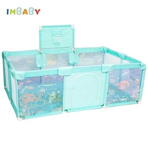 Cartoon Mönster PlayPen for Children Baby Safety Barriärer Staket med Toy Ball Frame inomhus Anti Collision Toddler Playground 231221