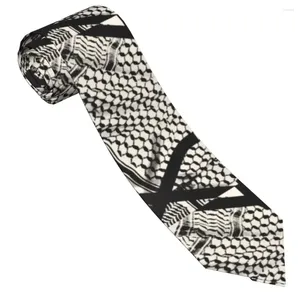 Bow Ties Kufiya Palestine Men Neckties Fashion Polyester 8 Cm Wide Palestinian Gaza Arabic Neck Tie For Daily Wear Gift