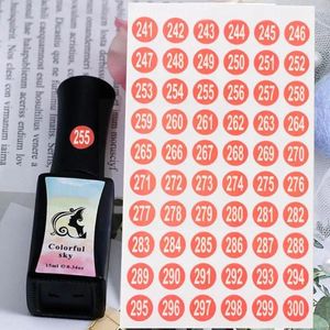 Nagelklistermärken 1 PC Röd vattentät nummer 1-200 Etiketter för DIY Craft Polish Lipstick Color Taggar Bar Vinglasetikett F3H5