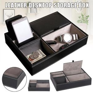 Jewelry Pouches Bags PU Leather Watch Protective Box Case Ring Display Storage Tray Desktop Holder Organizer For Women Men J55242U