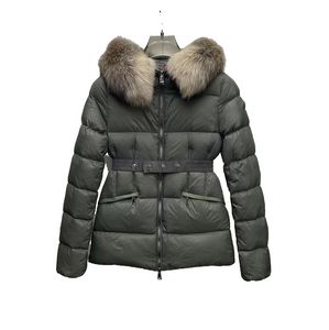 Designer Kvinnor Down Jacket, Hooded Fox Fur Coat, märkeskläder, löstagbar rävtrapp, varm parka förtjockad isolering, vindtät och vattentät S-XL