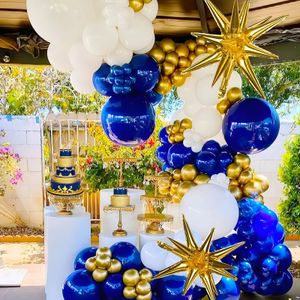 Hazine mavi altın balon kemer seti düğün duş erkek ve erkekler doğum günü dekorasyon mezuniyet töreni malzemeleri 231221