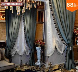 blackout thick solid Velvet Curtain Pure Color Luxury For BedRoom Black out luxurious Drapery door bead curtains beaded curtain 214540645