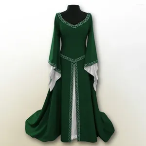 Casual Dresses Vintage Female Girl Renaissance Wizard Gothic Cosplay Clothes Fashion Women Long Sleeve Medieval Dress