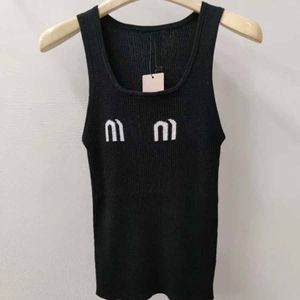 Women's vest spring summer new knitted vest fashion short letter pattern simple trend sleeveless halter slimming sexy top