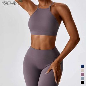 Yoga -Outfit New Yoga Set Workout Kleidung Fitness Hochqualitätsanzüge Sport Bra High Taille Leggings 2 Stück Frauen High Stretch Gym Outfitl231221