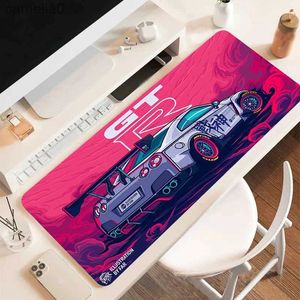 Mouse Pads Wrist Rests XXL Mouse Pad Keyboard Mat Print Non-slip GTR Sports Car Mousepad Gamer Office Carpet Natural Rubber Laptop Desktop Desk MatsL231221